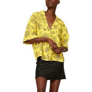 Saunders x RTR Yellow Floral Relaxed Fit Rox Top Blouse 4